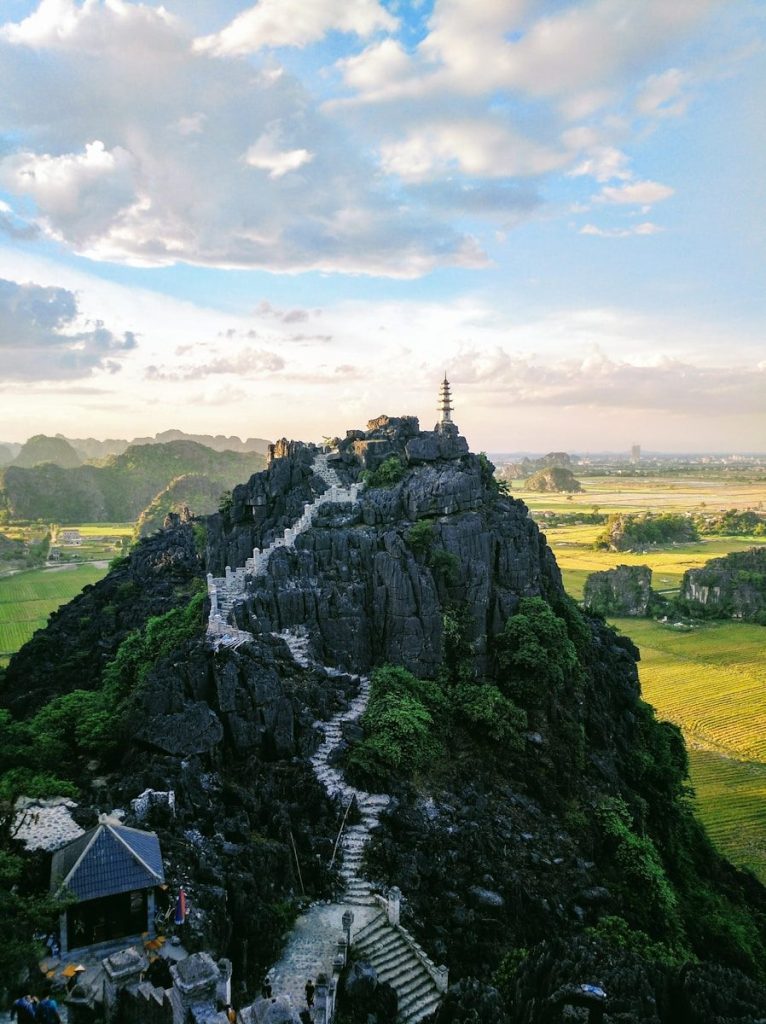 bird's-eye-view photography of a mountain